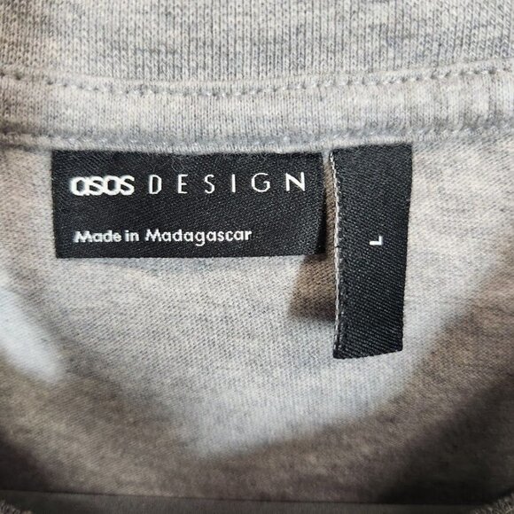 Asos Men's Long Sleeve Muscle Shirt in Gray Size‎ Large - Picture 4 of 5